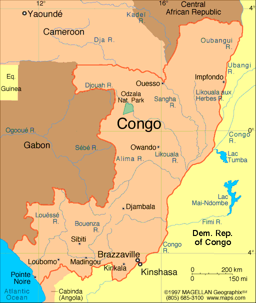 Mbandaka map
